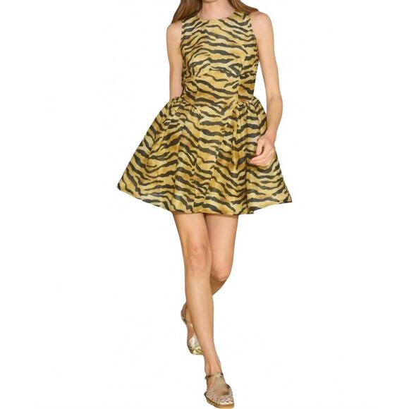 NEW HUNTER BELL layne mini dress in brown